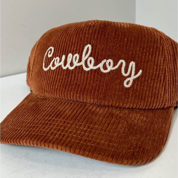 Brand New American Needle Brown Cordoroy Cowboy Cursive Script Hat - Picture 2 of 7